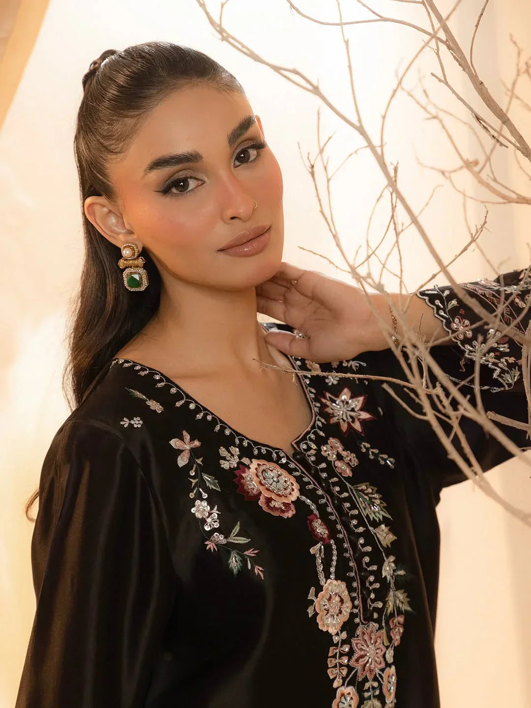 Midnight Embroidered 2Pc