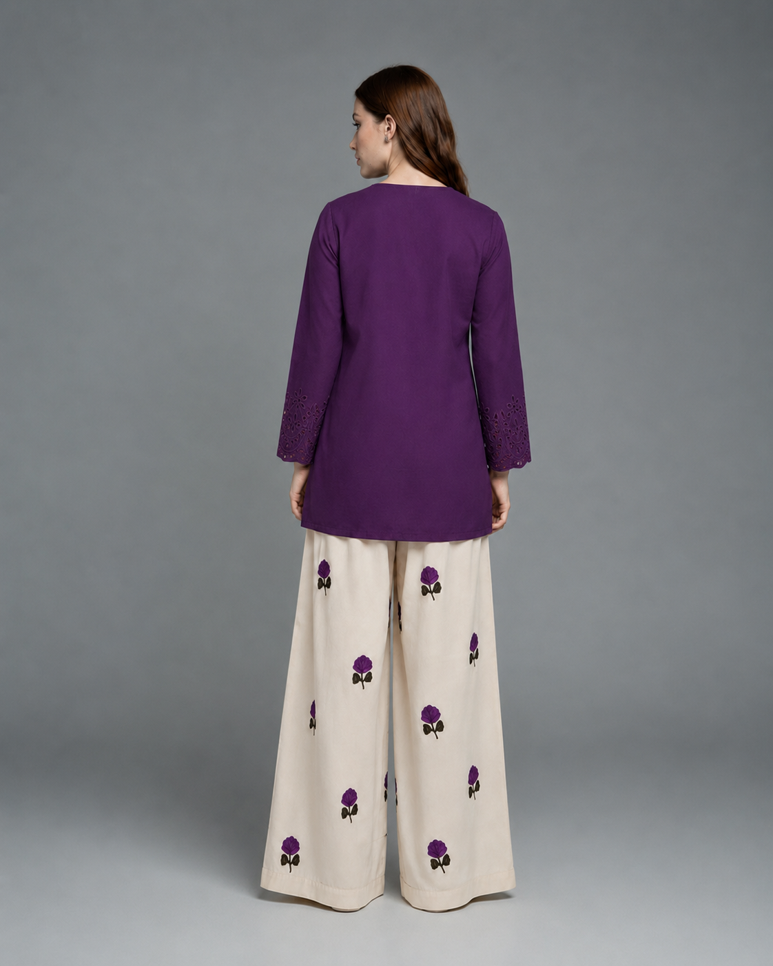 Purple Schiffli Co-ord Set