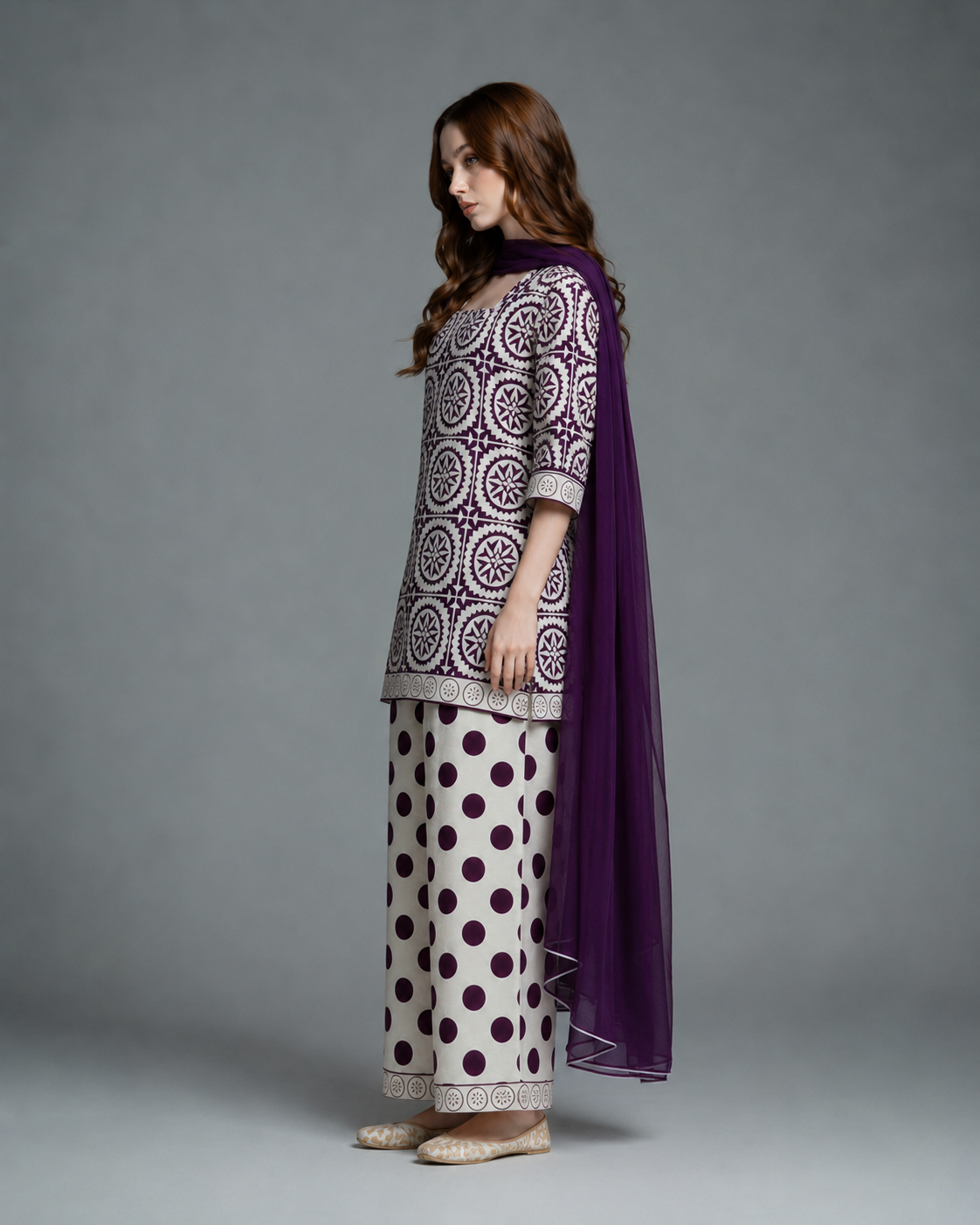 Pemberly Printed 3pc β Purple