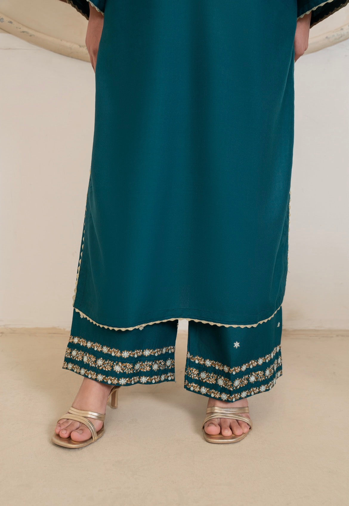 Luxe Teal Embroidered 3pc