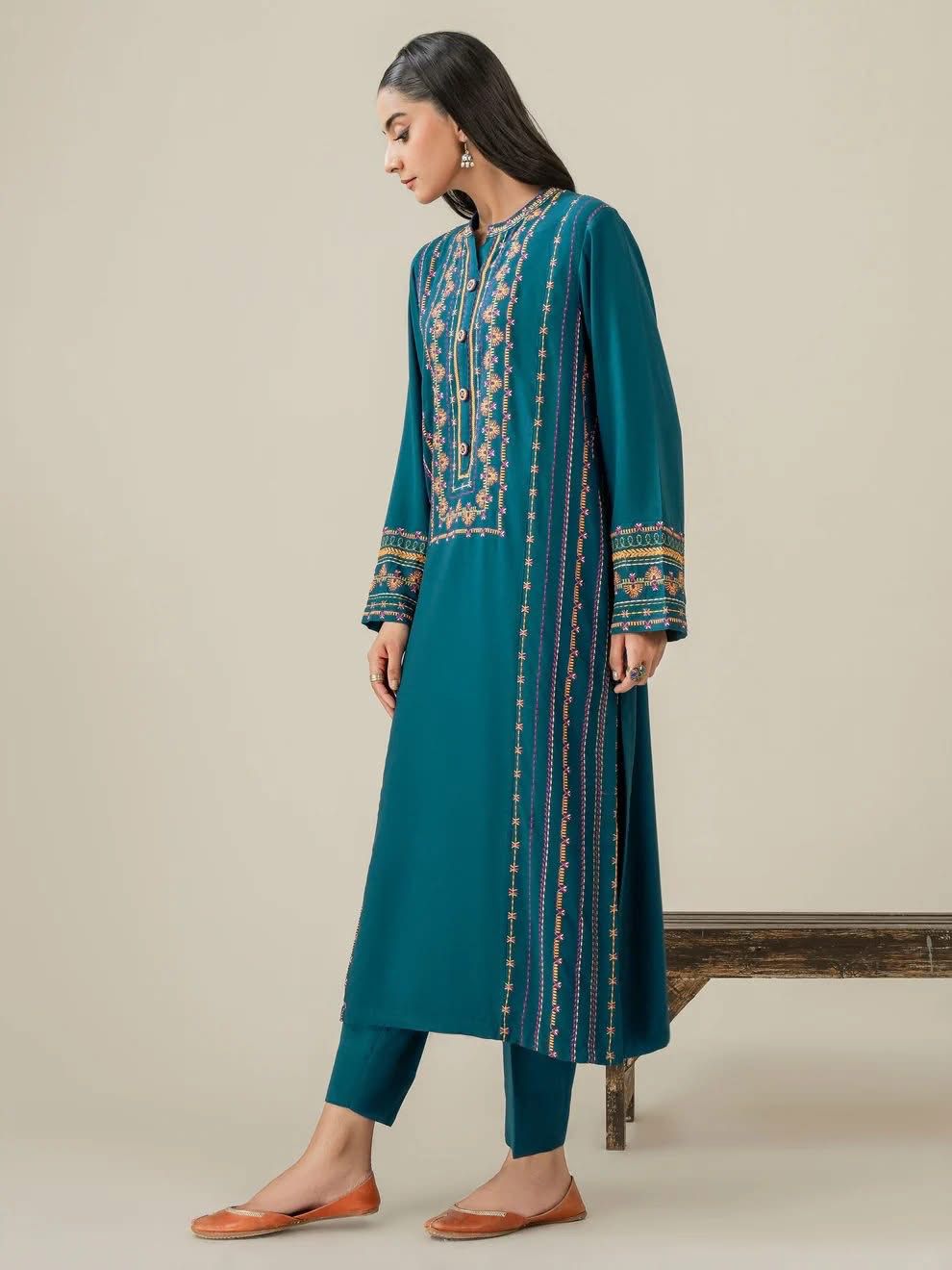 TEAL EMBROIDERED 2Pc
