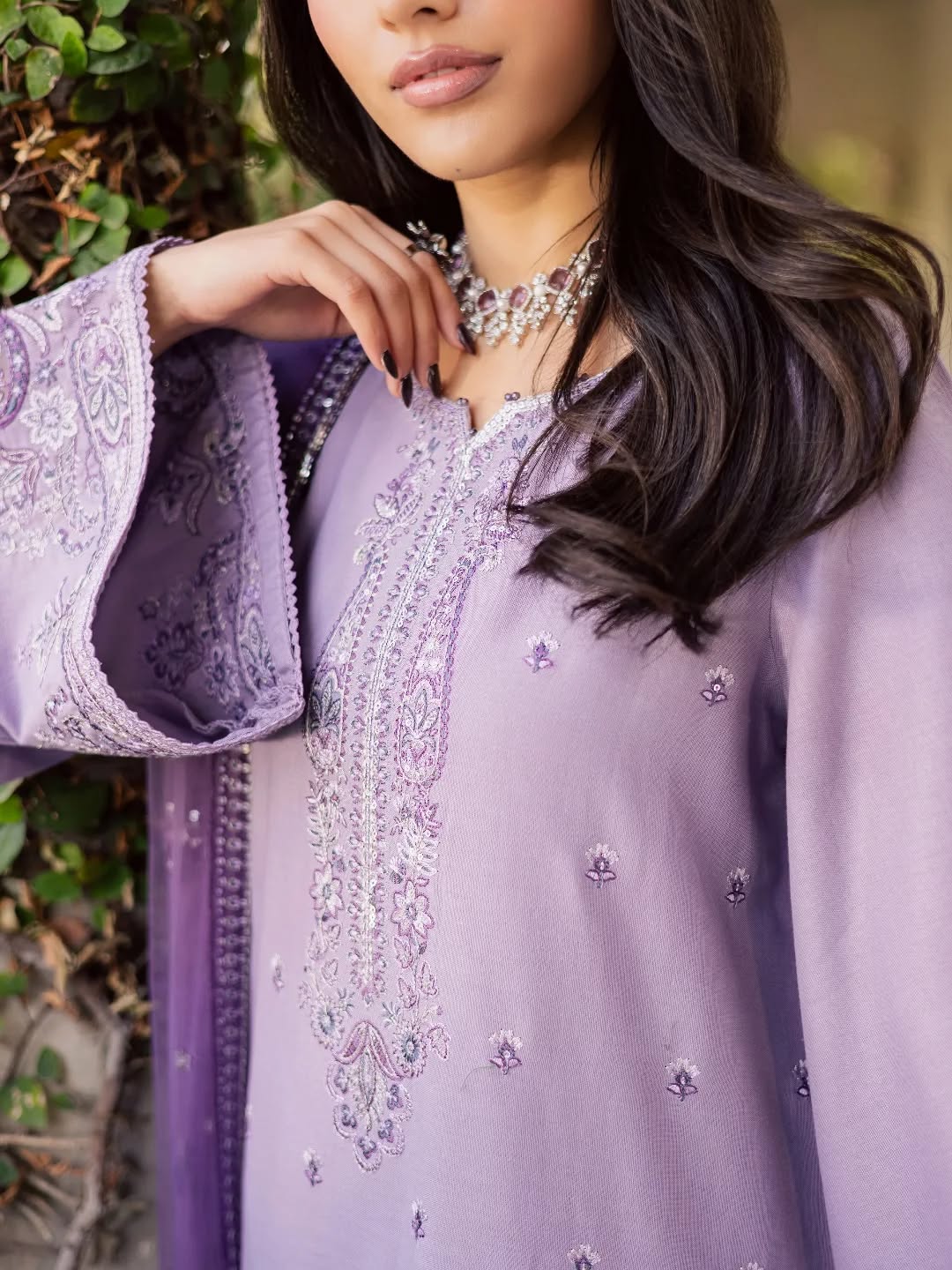Lavender Embroidered 3pc