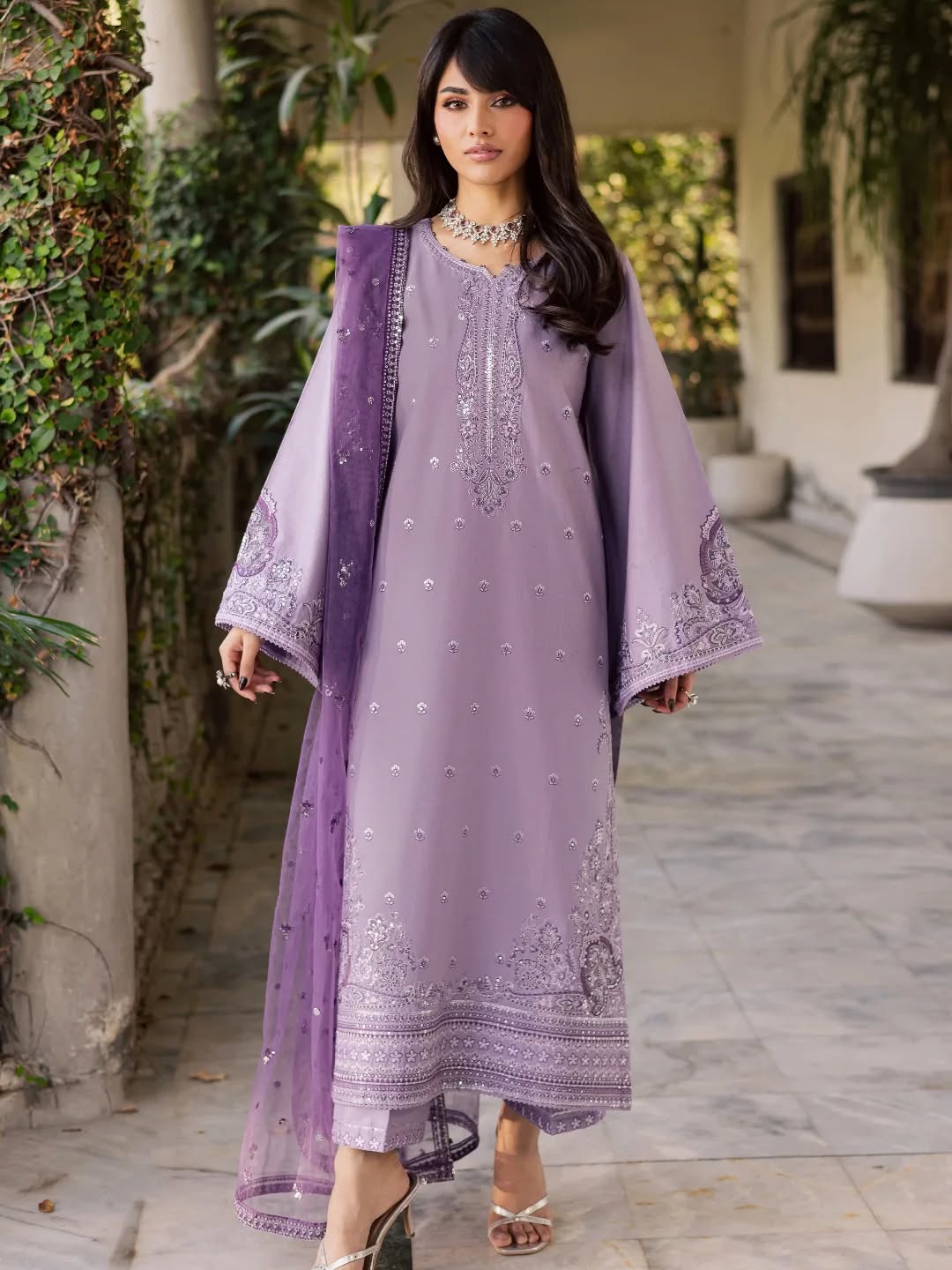 Lavender Embroidered 3pc