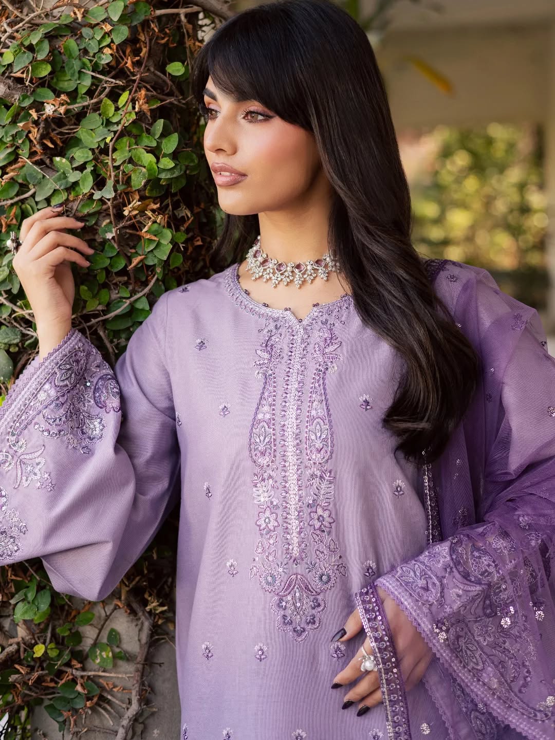 Lavender Embroidered 3pc