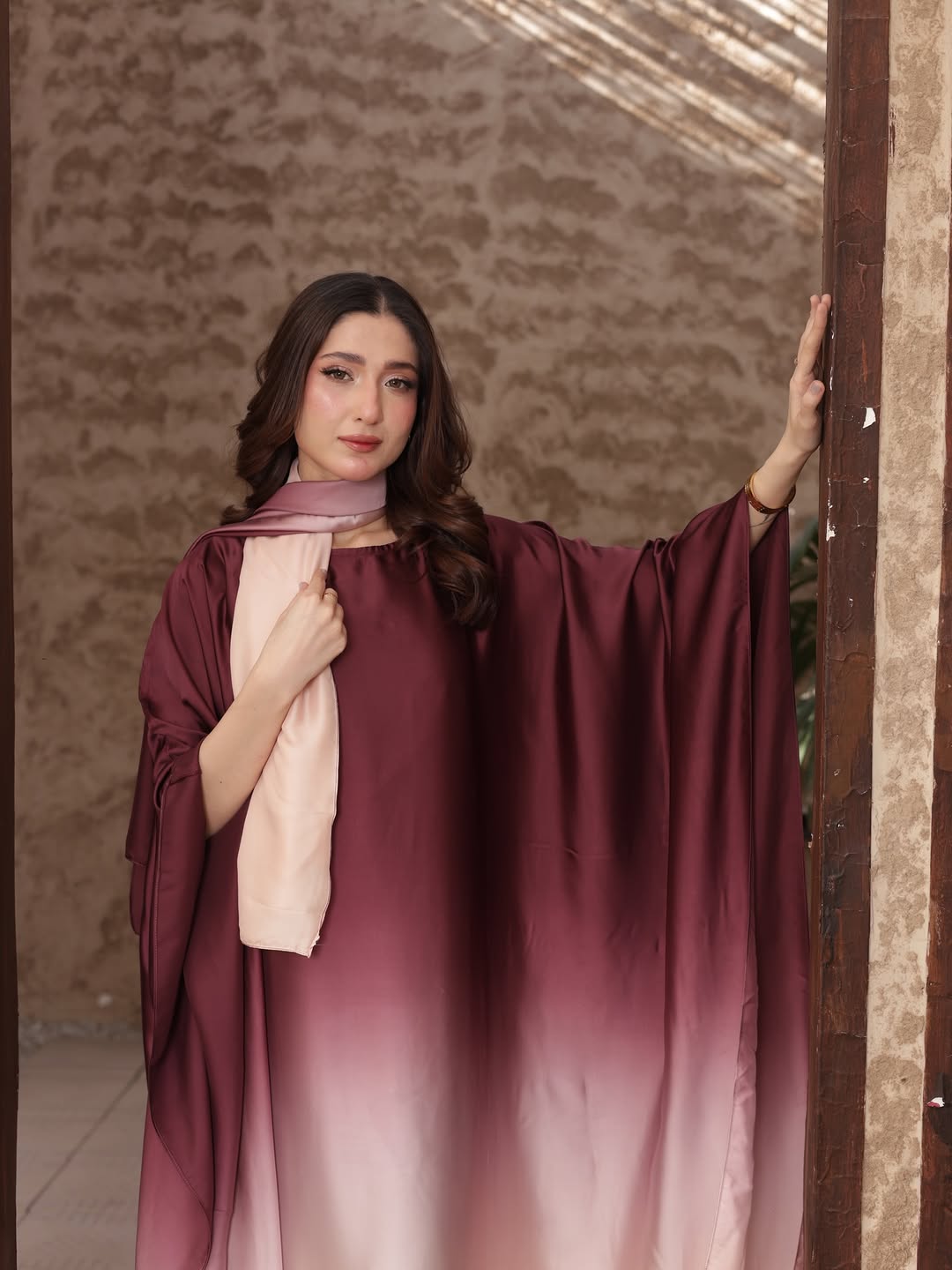 Blush Double-Tone Kaftan Set