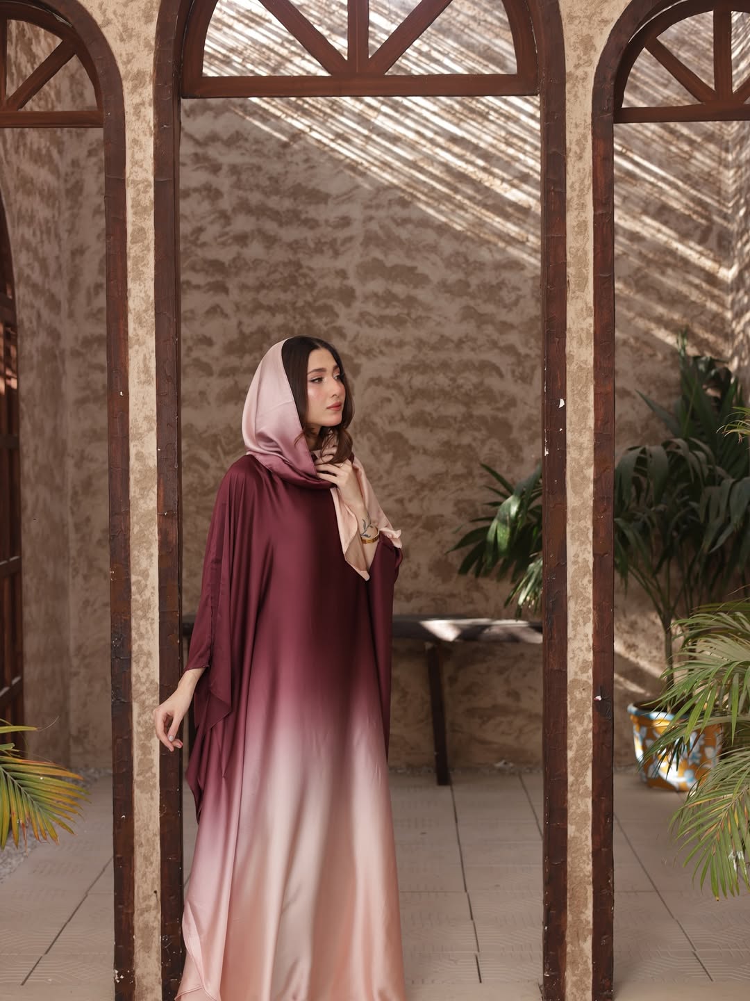 Blush Double-Tone Kaftan Set