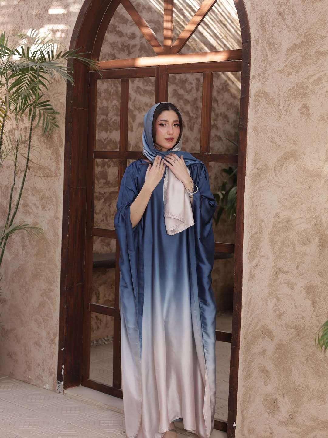Ocean Double-Tone Kaftan Set