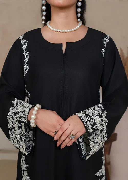 BLACK MARGARITA EMBROIDERED 2PCS