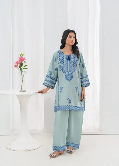 Jugun Blue Embroidered Co-Ord