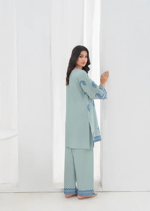 Jugun Blue Embroidered Co-Ord