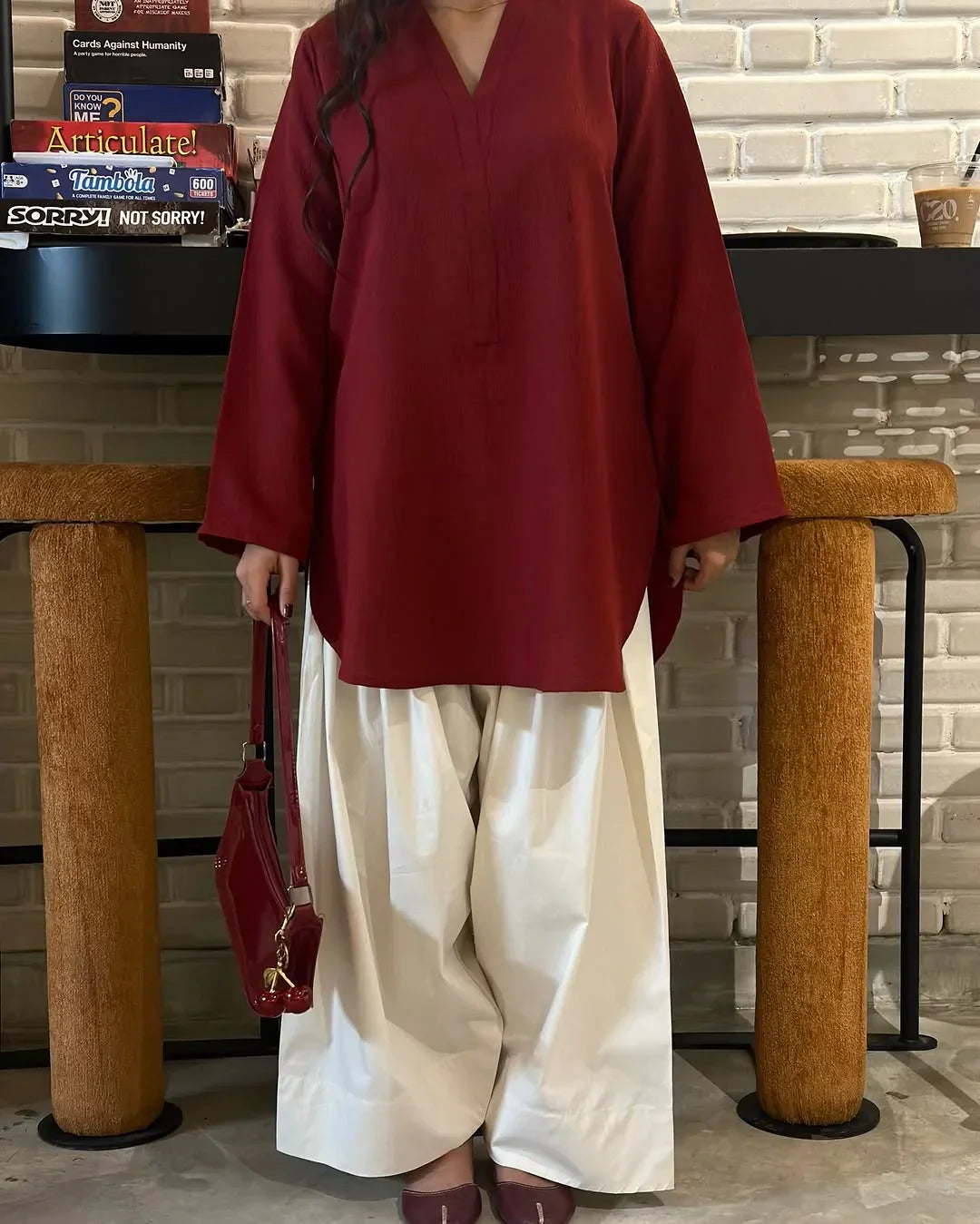 Dynamic Cherry Furshi Co-ord