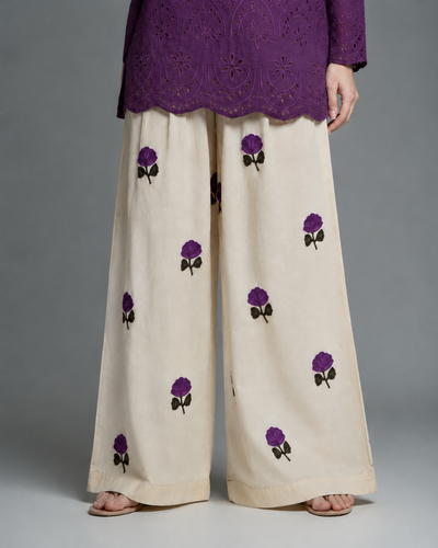 Purple Schiffli Co-ord Set
