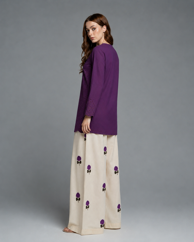 Purple Schiffli Co-ord Set