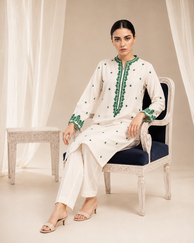 Green Vine Embroidered 2pc