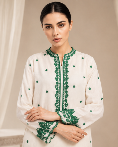 Green Vine Embroidered 2pc