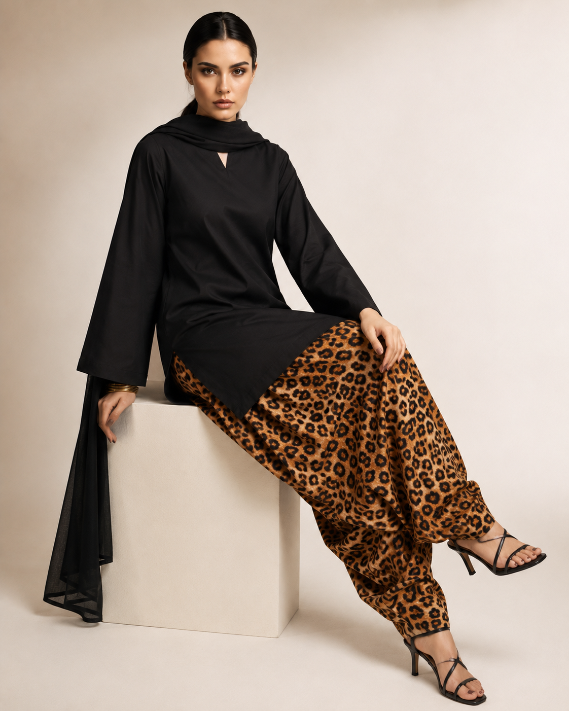 Leopard Noir Co-ord Set