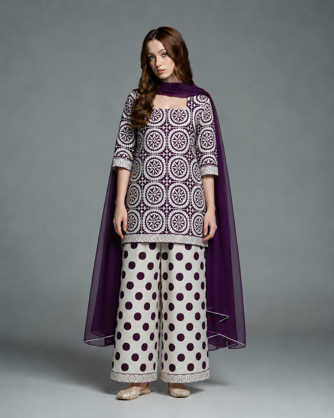 Pemberly Printed 3pc — Purple