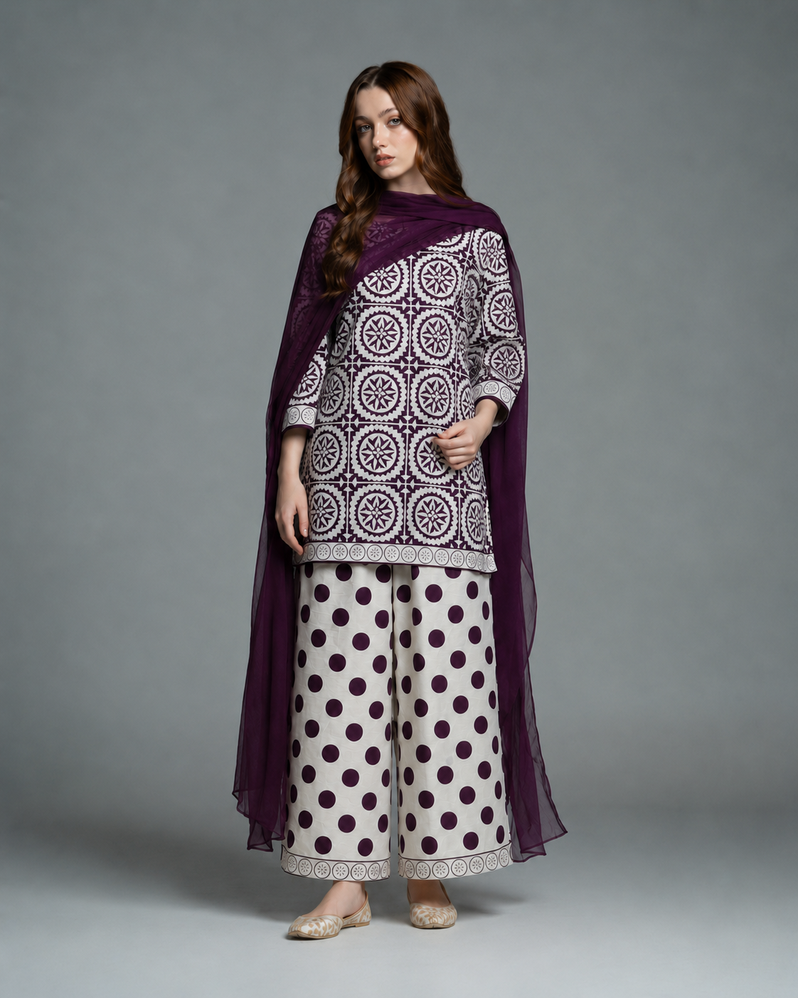 Pemberly Printed 3pc — Purple
