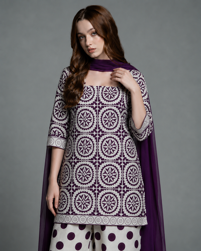 Pemberly Printed 3pc — Purple