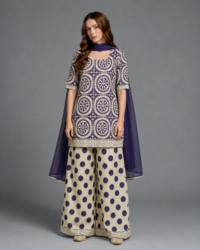 Pemberly Printed 3pc - Navy