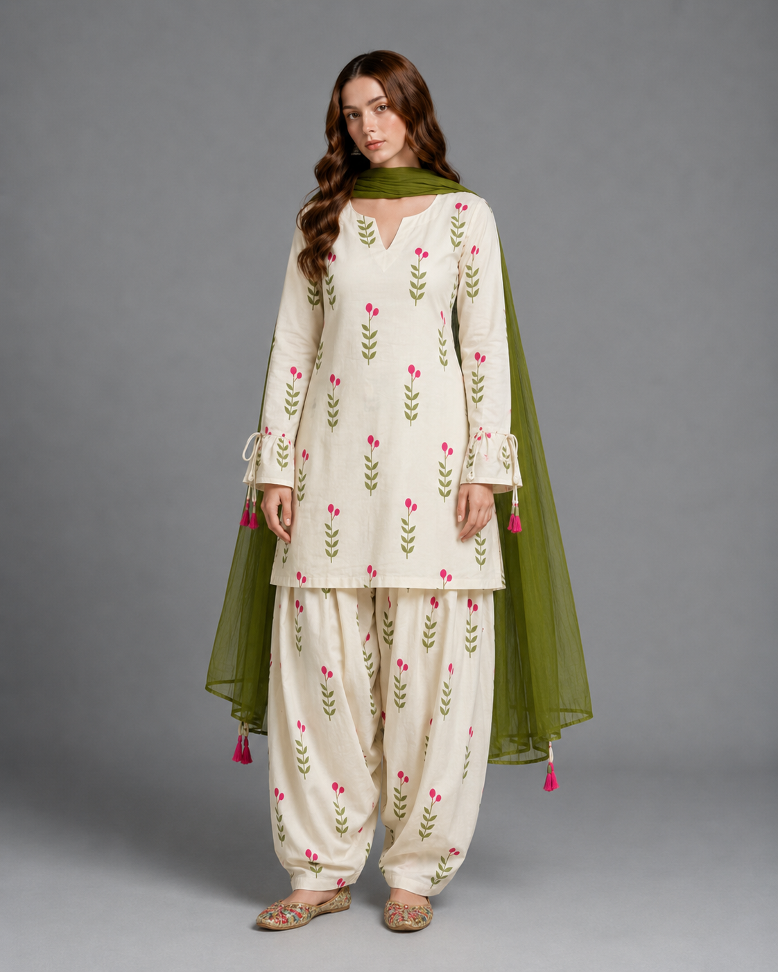 Green Berry Printed 3pc