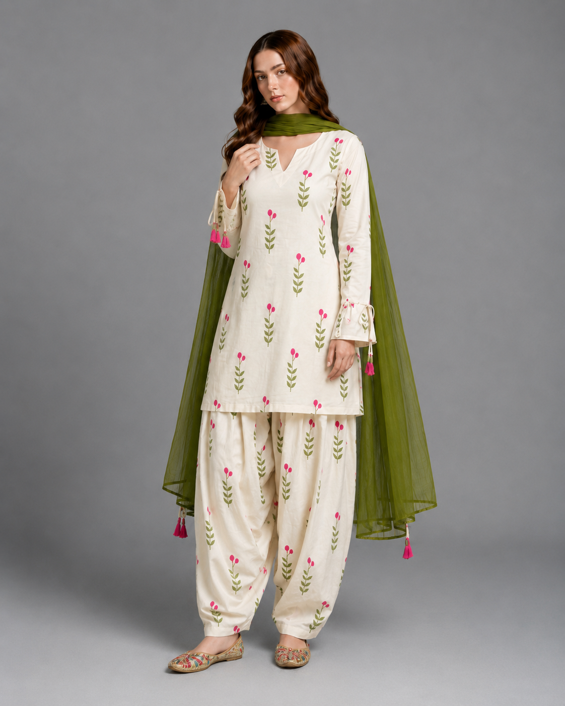 Green Berry Printed 3pc
