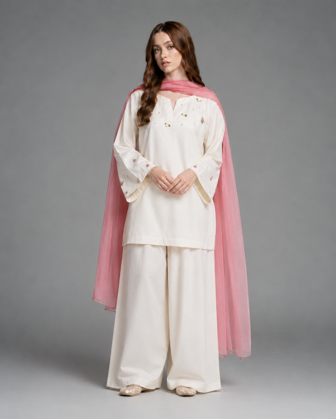 Pearl Rose Embroidered 3pc