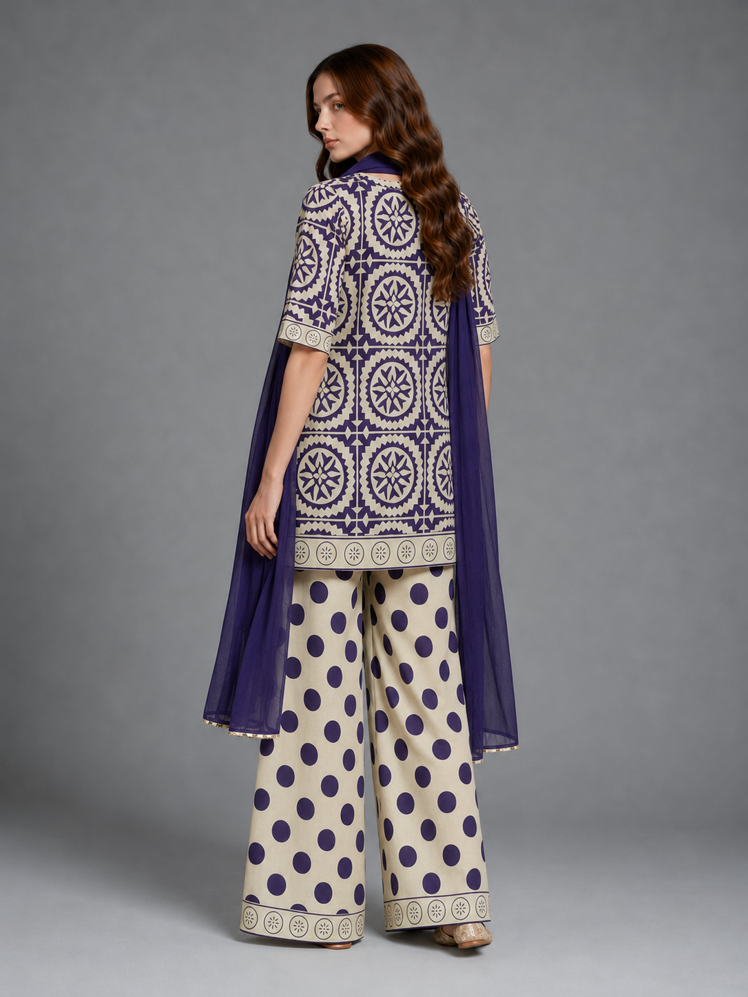 Pemberly Printed 3pc - Navy