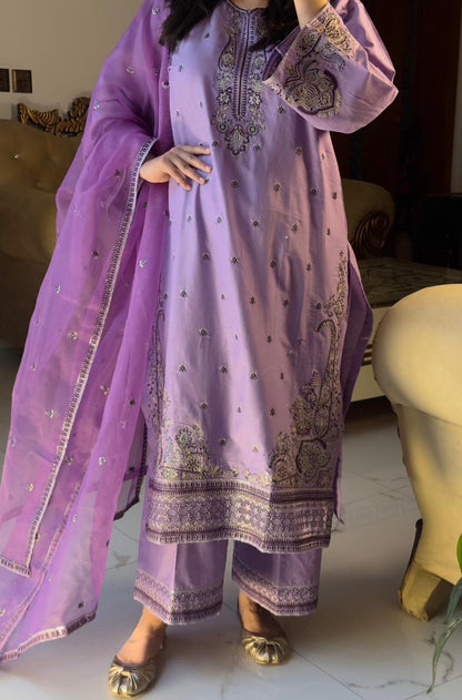 Lavender Embroidered 3pc