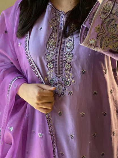 Lavender Embroidered 3pc
