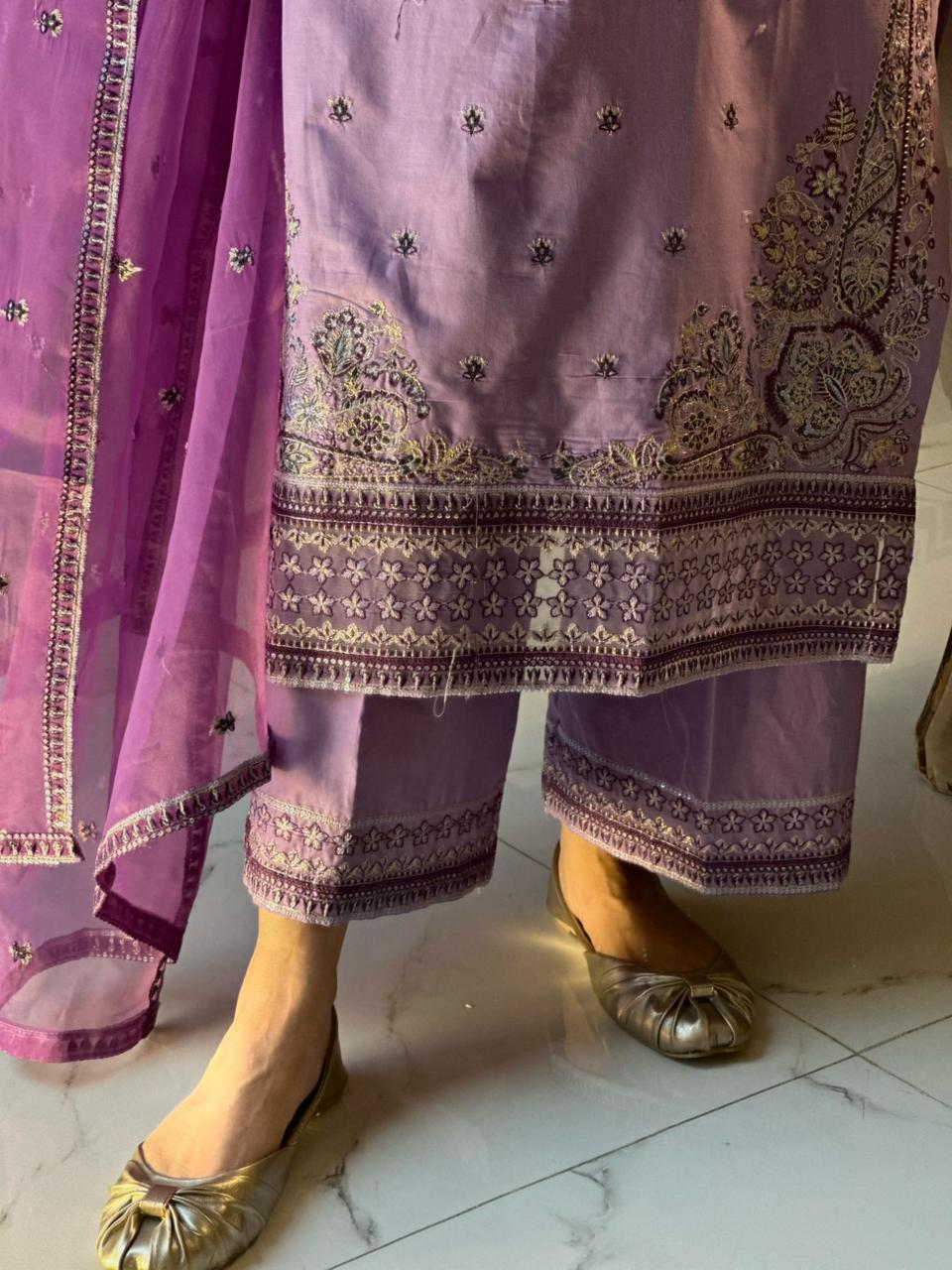 Lavender Embroidered 3pc
