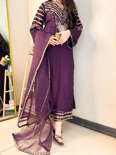 Luxe Purple Embroidered 3pc