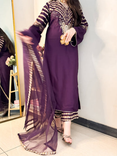 Luxe Purple Embroidered 3pc