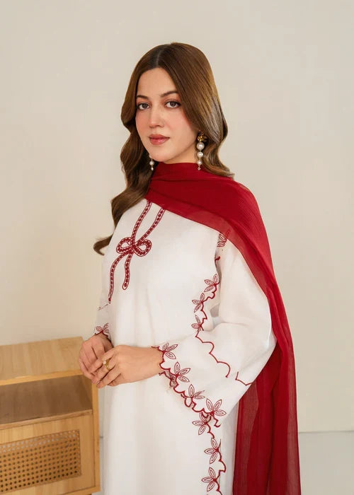 Bow Embroidered 3Pc