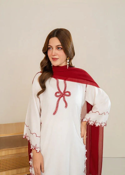 Bow Embroidered 3Pc