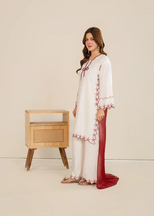 Bow Embroidered 3Pc