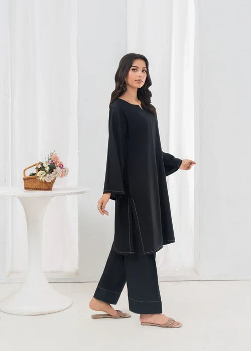 PLAIN BLACK FARSHI SHALWAR 2PCS