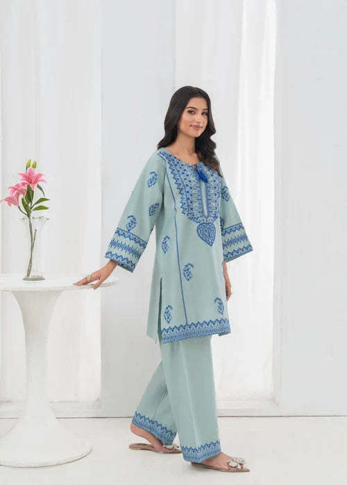 Jugun Blue Embroidered Co-Ord